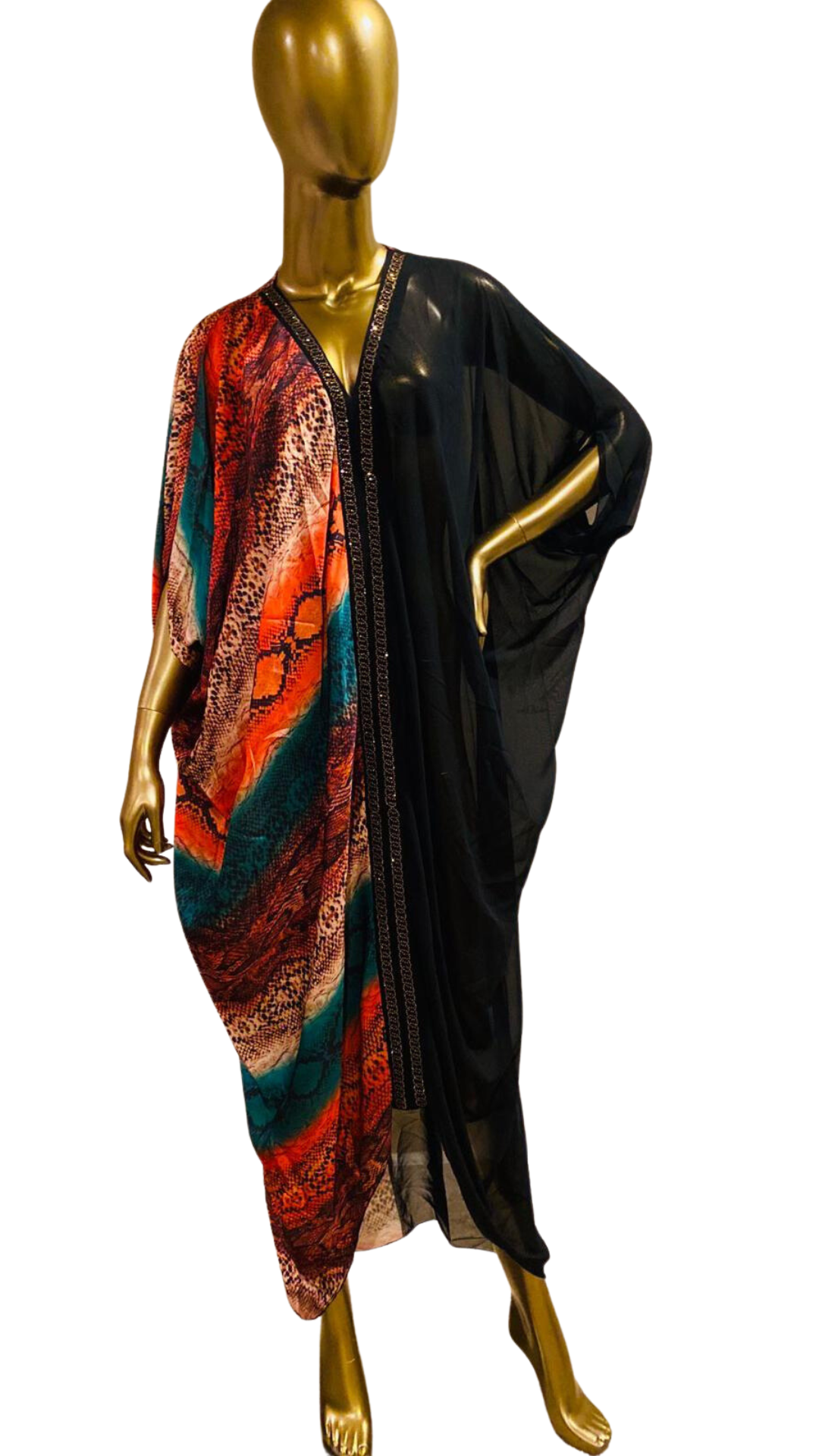 Lux chiffon dolman sleeve snakeskin caftan