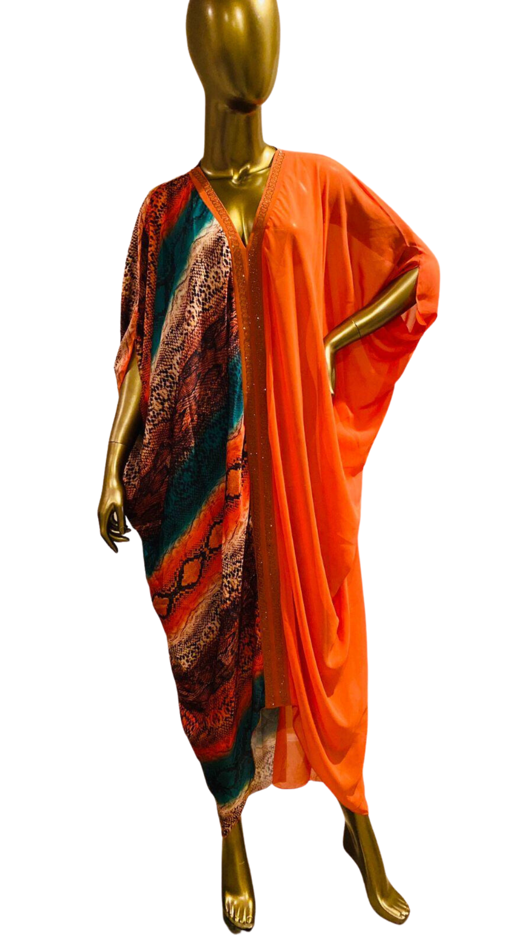 Lux chiffon dolman sleeve snakeskin caftan